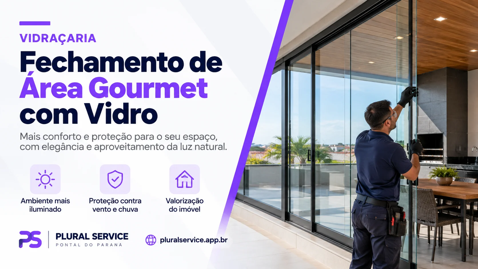 Fechamento de Área Gourmet com Vidro